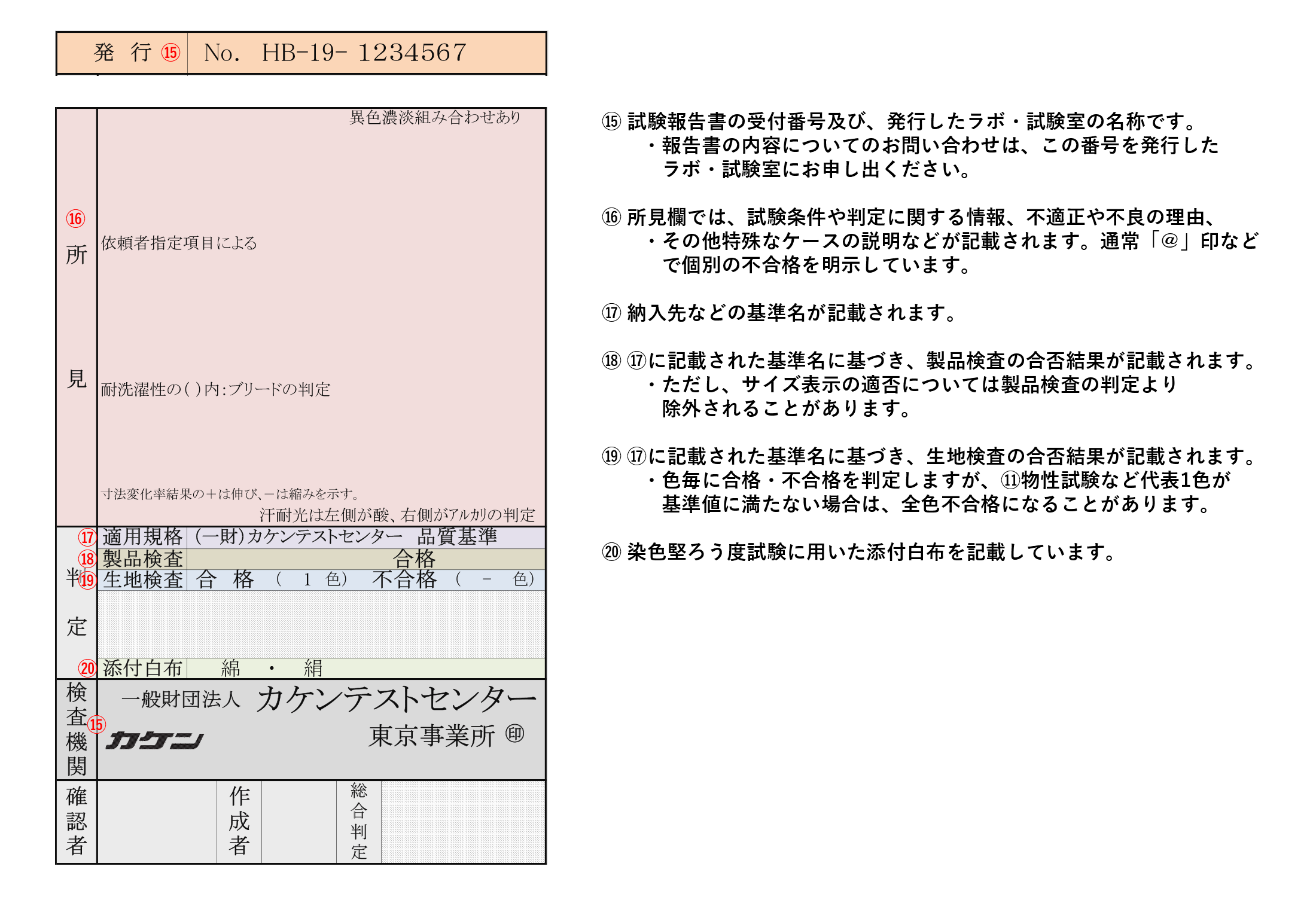 報告書の見方 一般財団法人カケンテストセンター